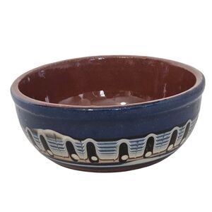 Troyan Bulgarian Drip Glaze Redware Clay Handcrafted Boho Bowl.